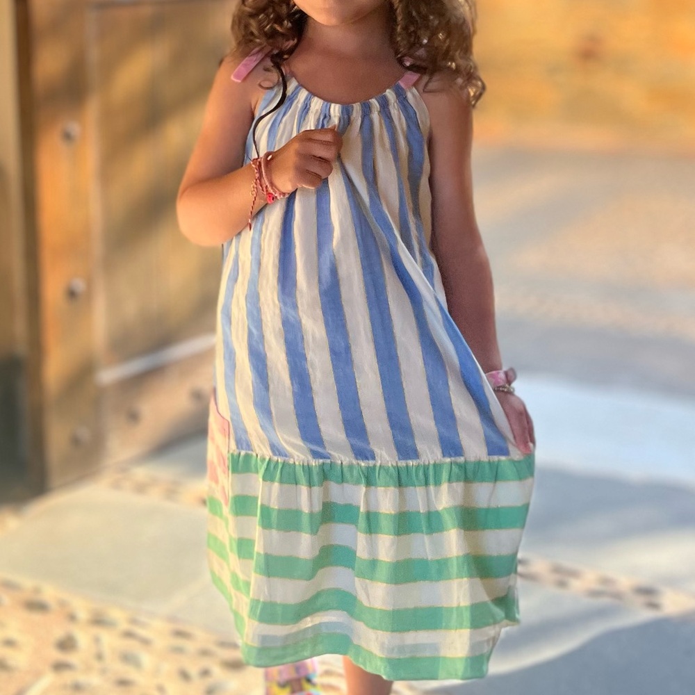 Mini Boden Girls Stripe Dress 4-5Y